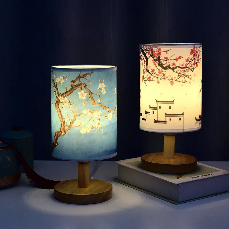 LED Square Decoration Table Lamps Simple Chinese Style Dimmable
