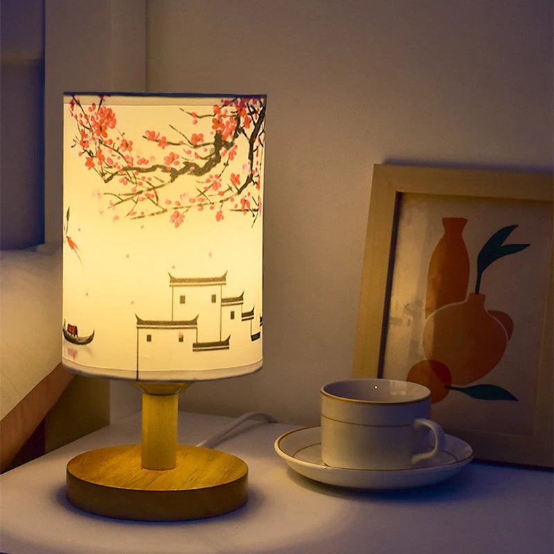 LED Square Decoration Table Lamps Simple Chinese Style Dimmable