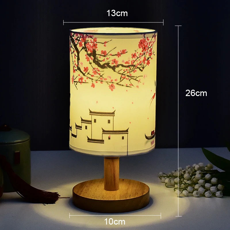LED Square Decoration Table Lamps Simple Chinese Style Dimmable