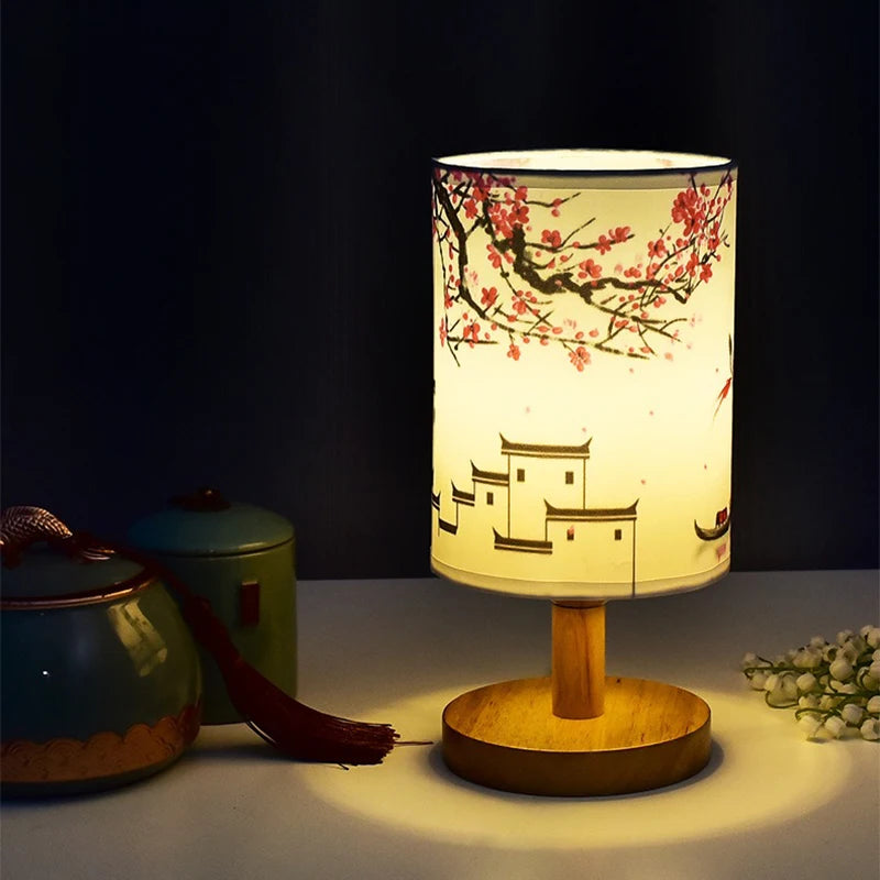 LED Square Decoration Table Lamps Simple Chinese Style Dimmable